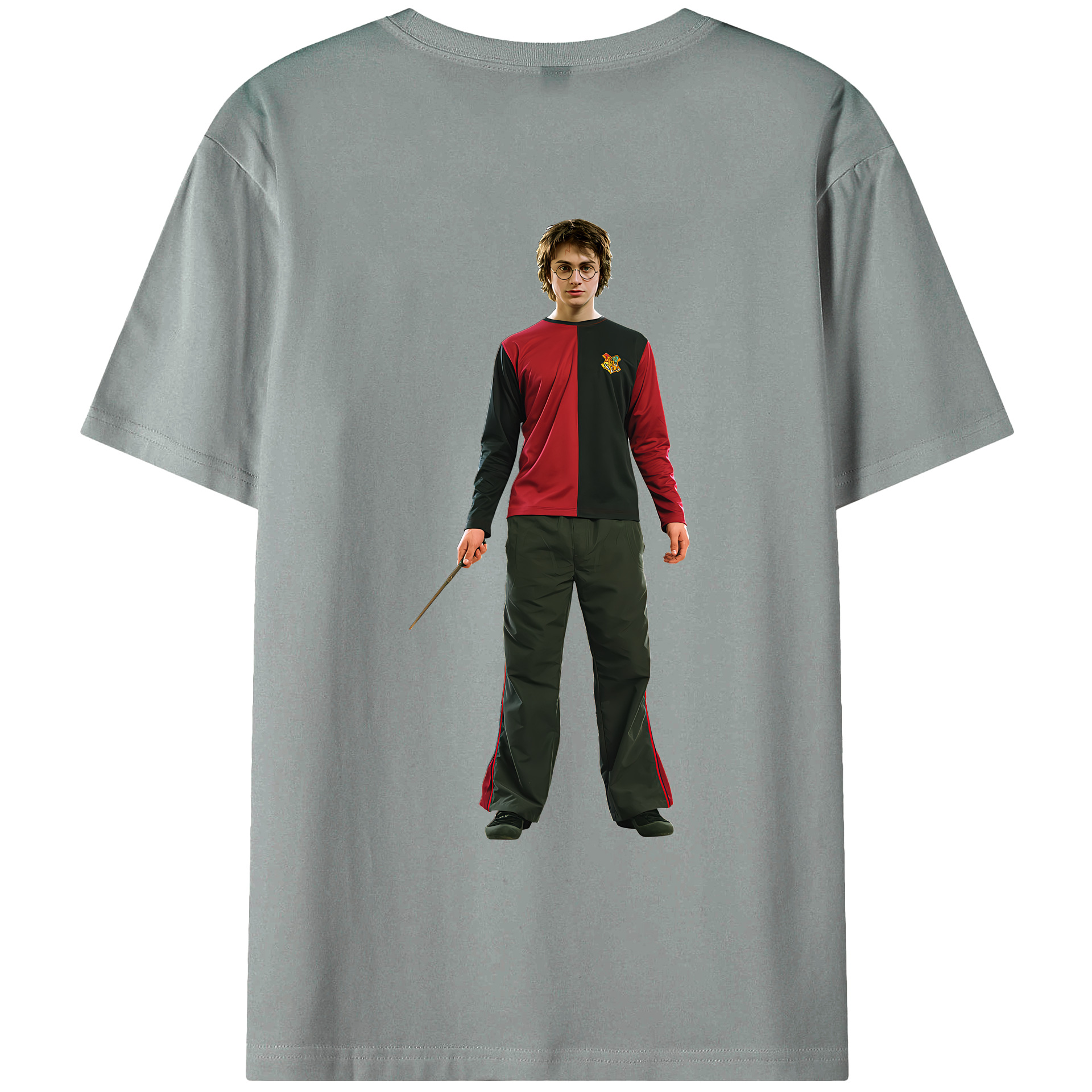 （画像用） Harry Potter ハリー・ポッターシリーズ 綿100％ メンズ半袖Tシャツ（バックプリント） 通気性